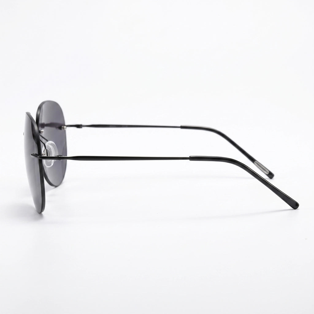 Gunmetal Frame Gradient Grey Fanderya Vance Rimless Shades 6