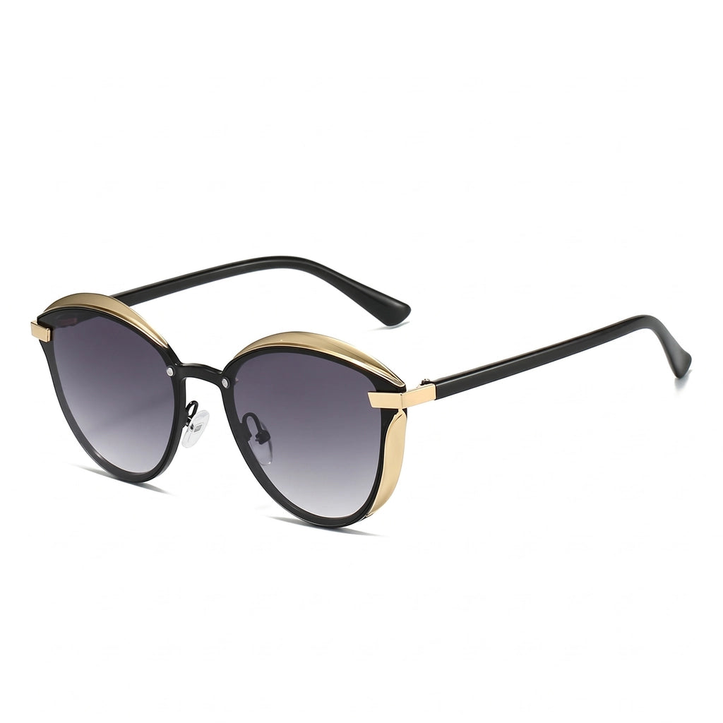 Gold Frame Gradient Grey Calloway Irregular Frame Shades 1