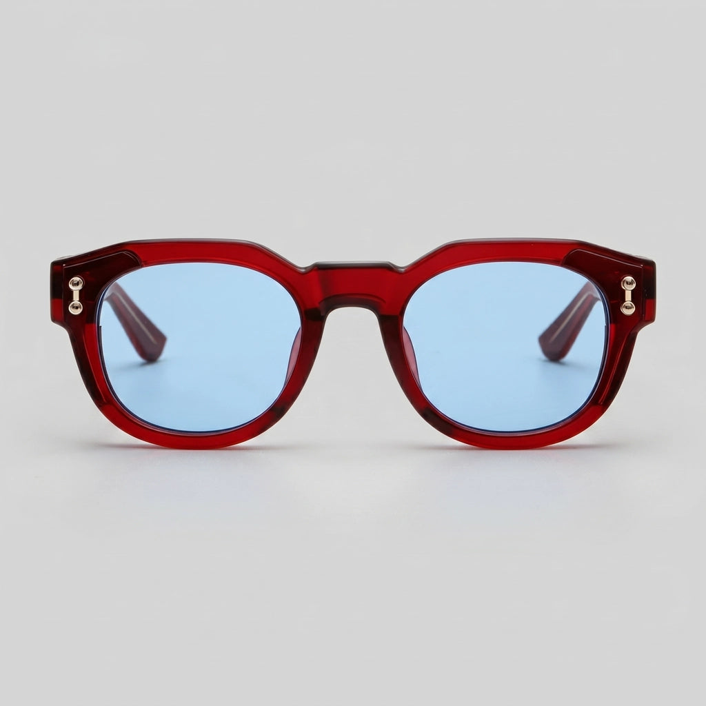 C5 Transparent Wine / Blue Verity Round Frame Shades 4