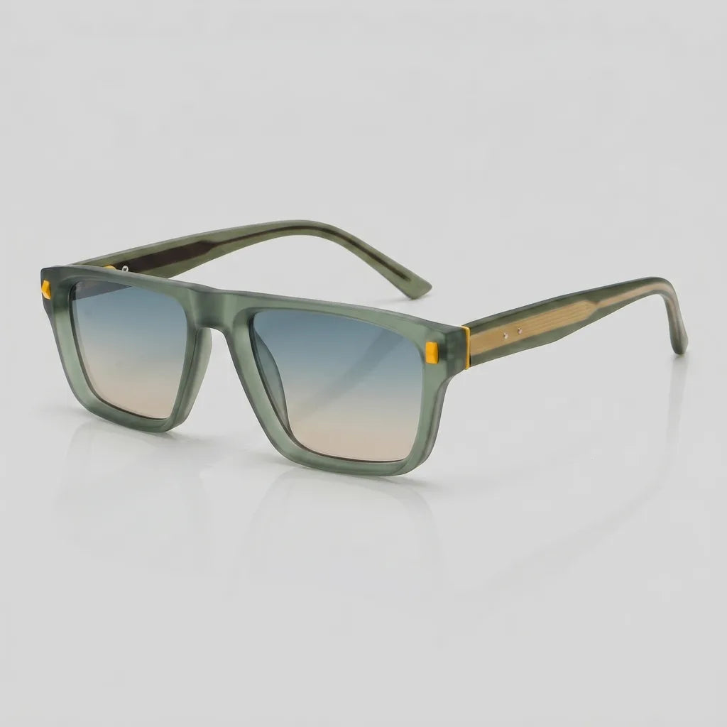 Gotham Square Frame Shades - Color:Forest Gradient
