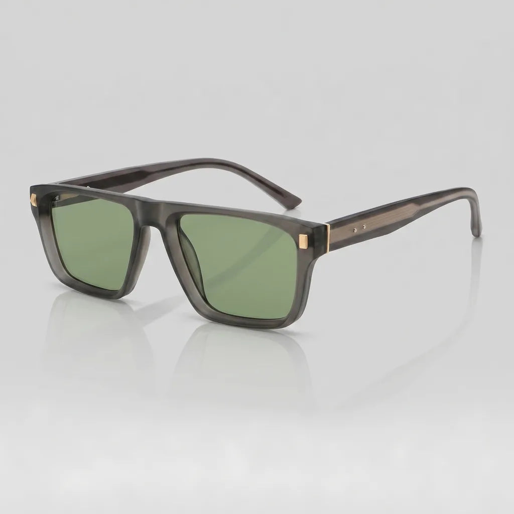 Gotham Square Frame Shades - Color:Moss Green
