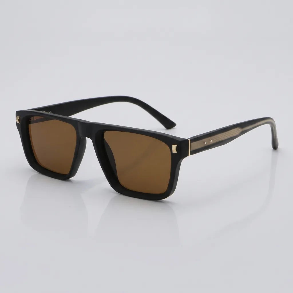 Gotham Square Frame Shades - Color:Smoky Black