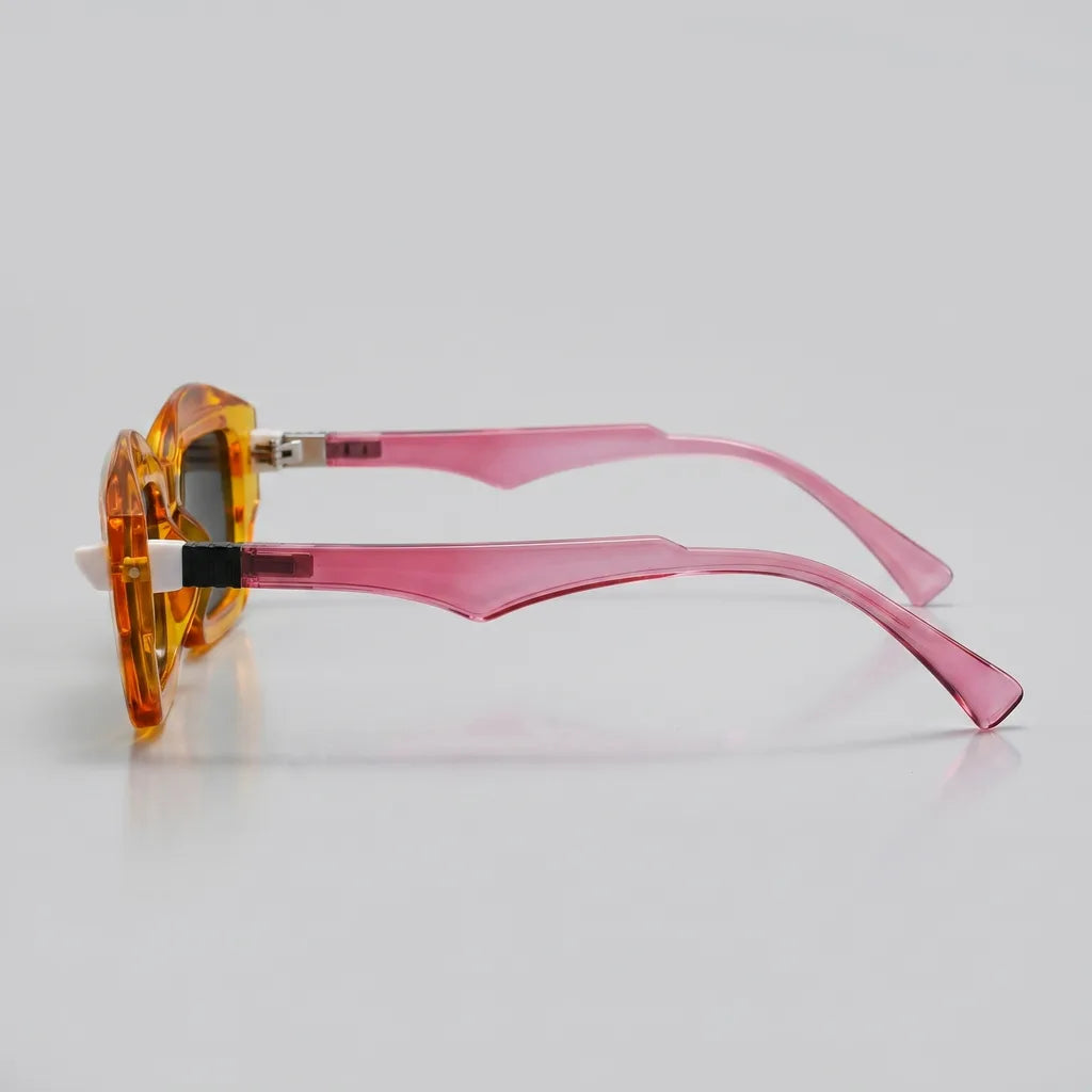 Men's C5 Transparent Orange Frame Gradient Gray Lens June 7 Atticus Square Frame Shades