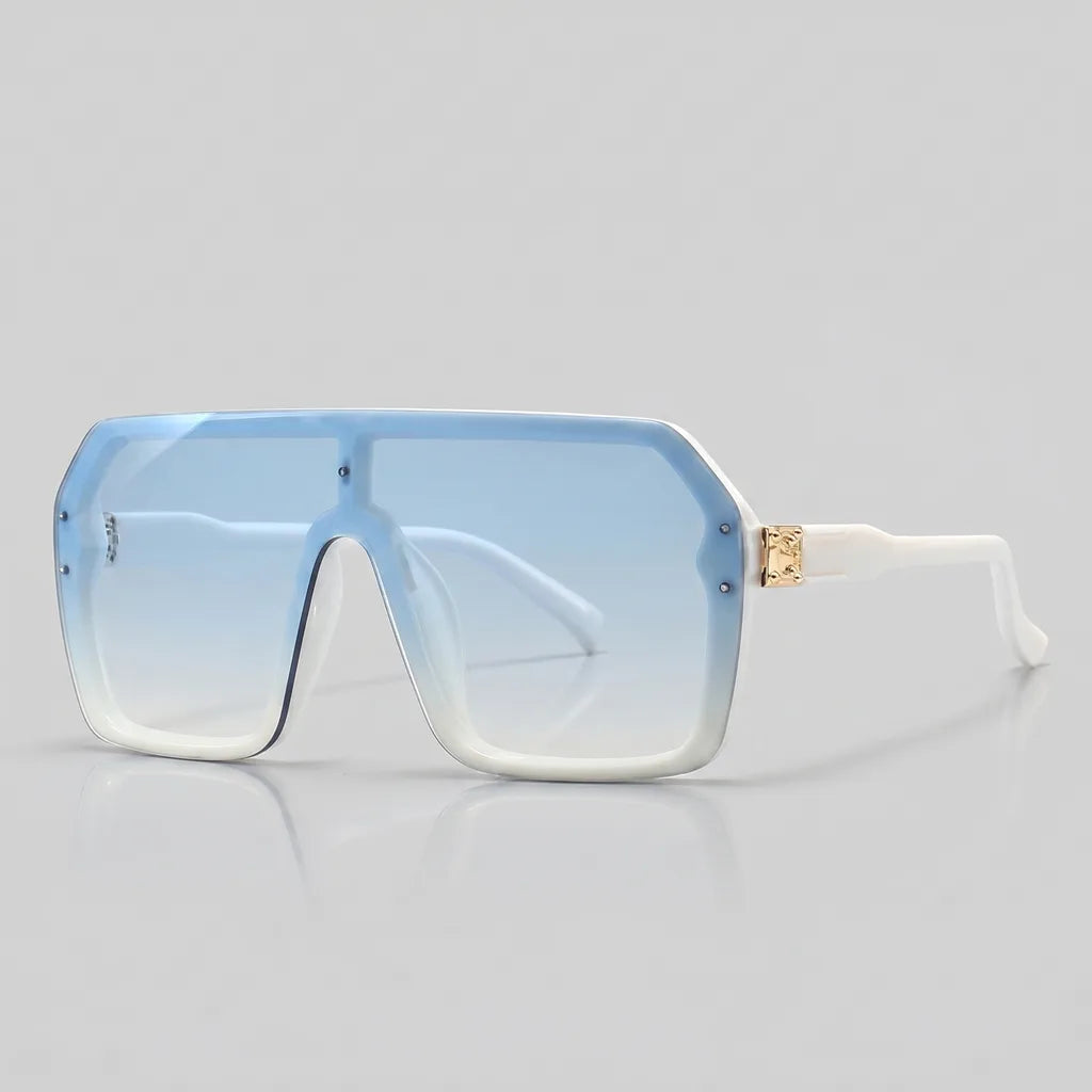 Men's C6 White/Blue June 9 Sherman Flat-Top Shades