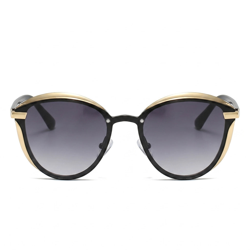 Gold Frame Gradient Grey Calloway Irregular Frame Shades 4