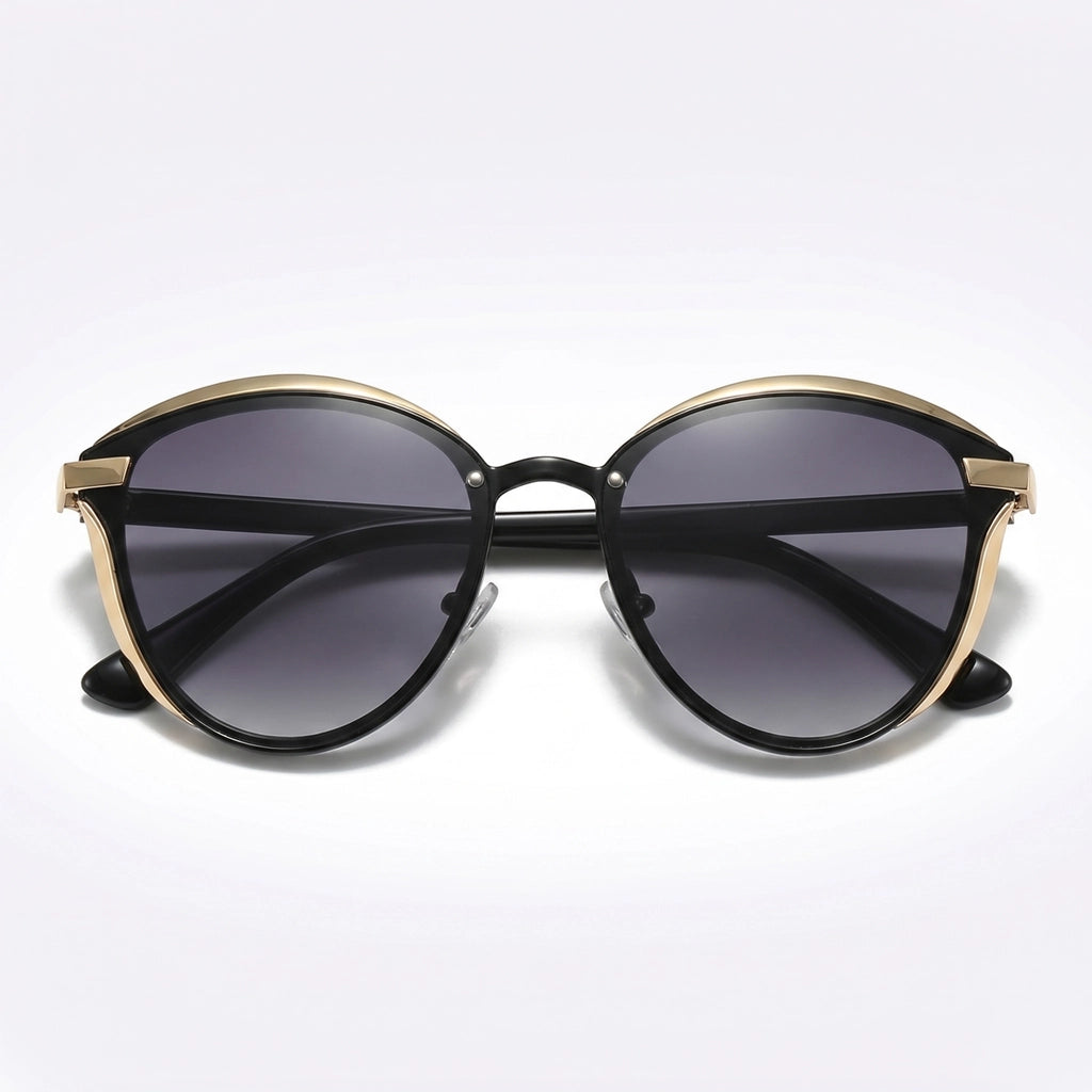 Gold Frame Gradient Grey Calloway Irregular Frame Shades 2