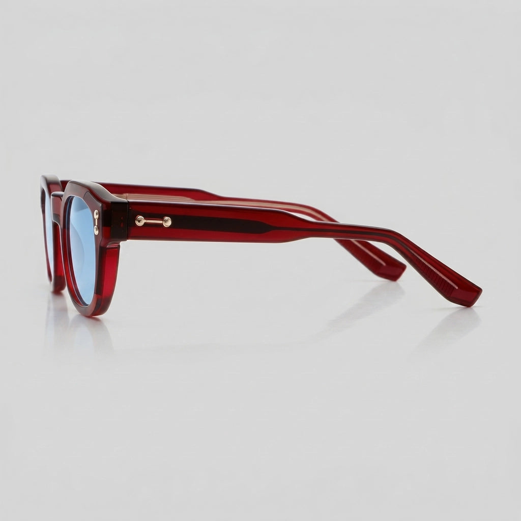 C5 Transparent Wine / Blue Verity Round Frame Shades 1