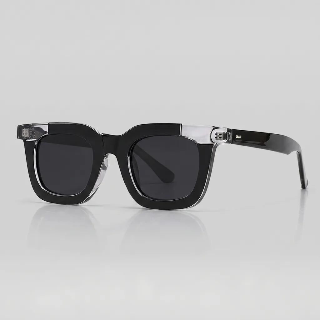 Men's C1 Black and White Frame with Black Gray Lenses June 13 Pettigrew Polarized Square Shades