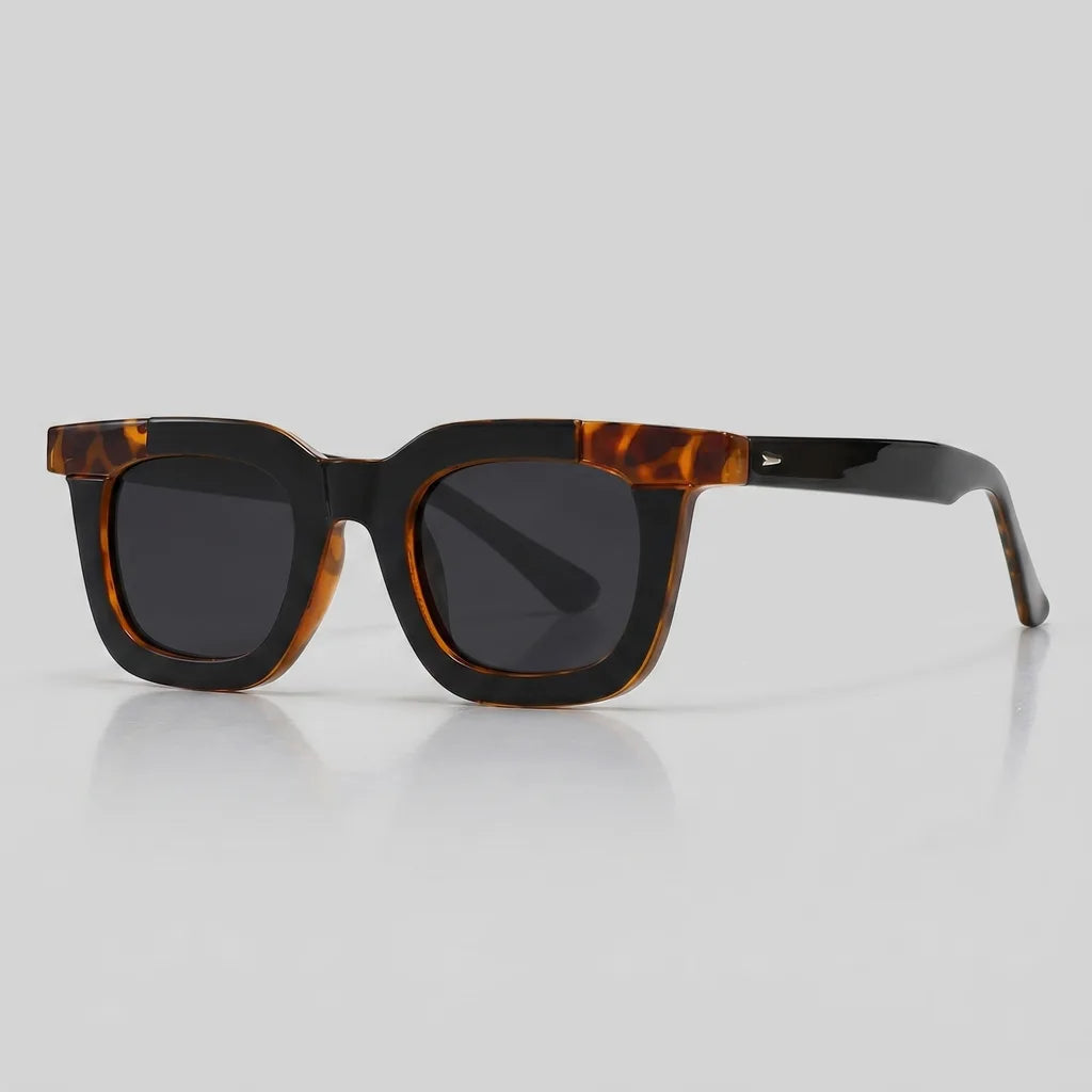 Men's C2 Black Tortoiseshell Frame with Black Gray Lenses June 13 Pettigrew Polarized Square Shades
