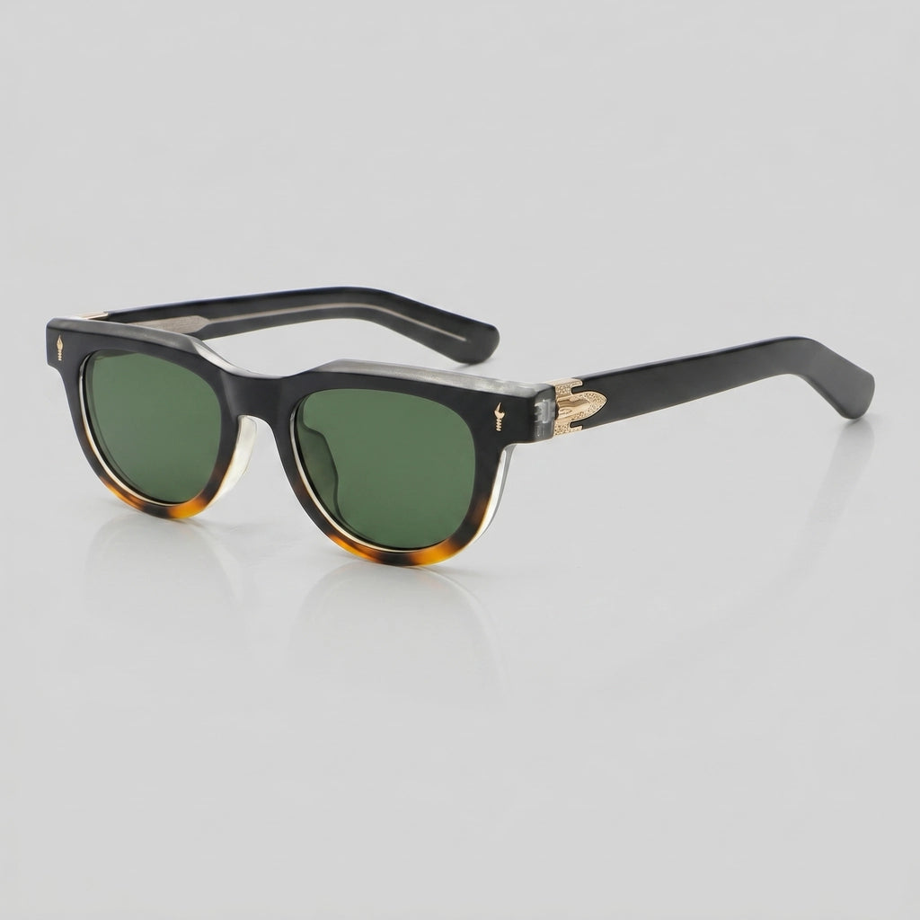 C6 Transparent Green / Tea Lens James Round Frame Shades 1