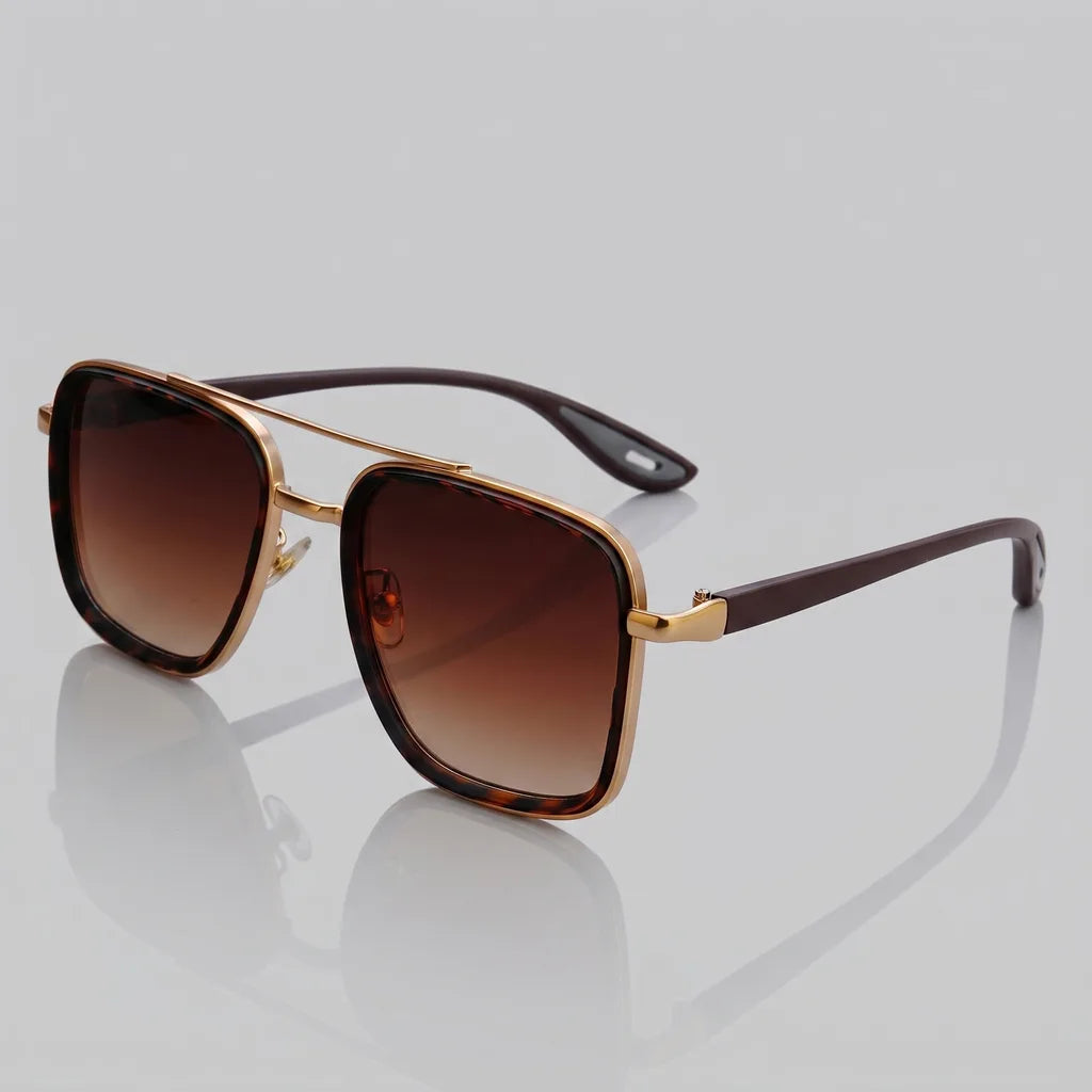 Clear Grey Frame Grey Lens Lightfoot Square Aviator Shades