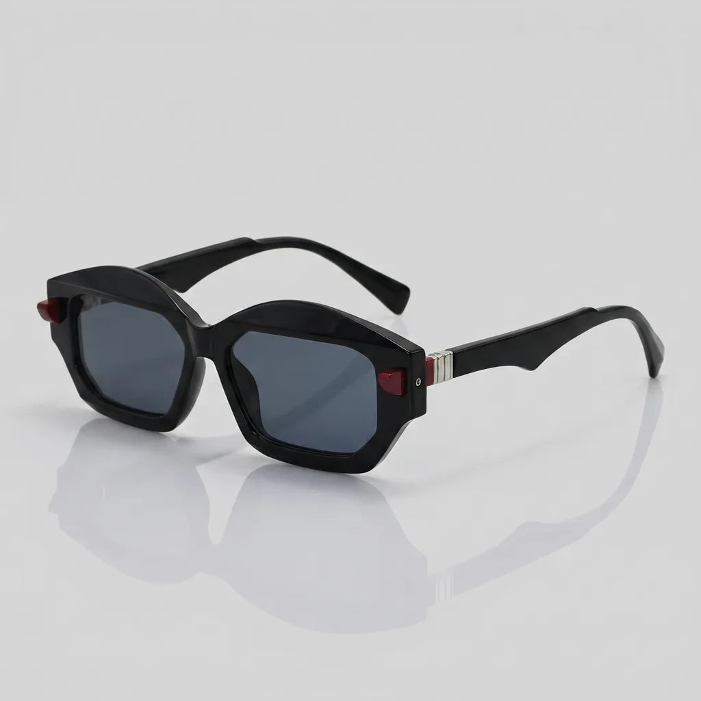 Men's C1 Black Frame Gray Lens June 7 Atticus Square Frame Shades