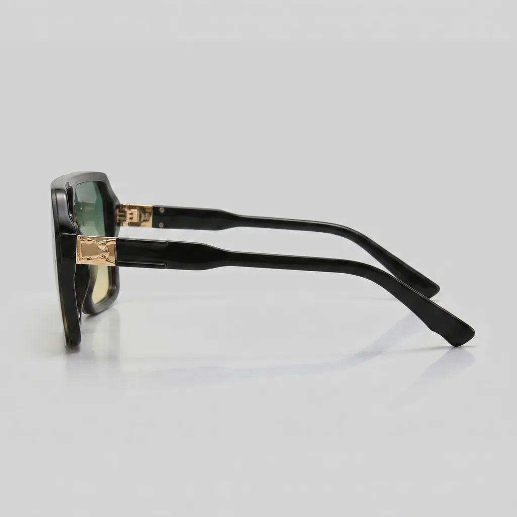 Men's C2 Black/Yellow-Green Gradient June 9 Sherman Flat-Top Shades