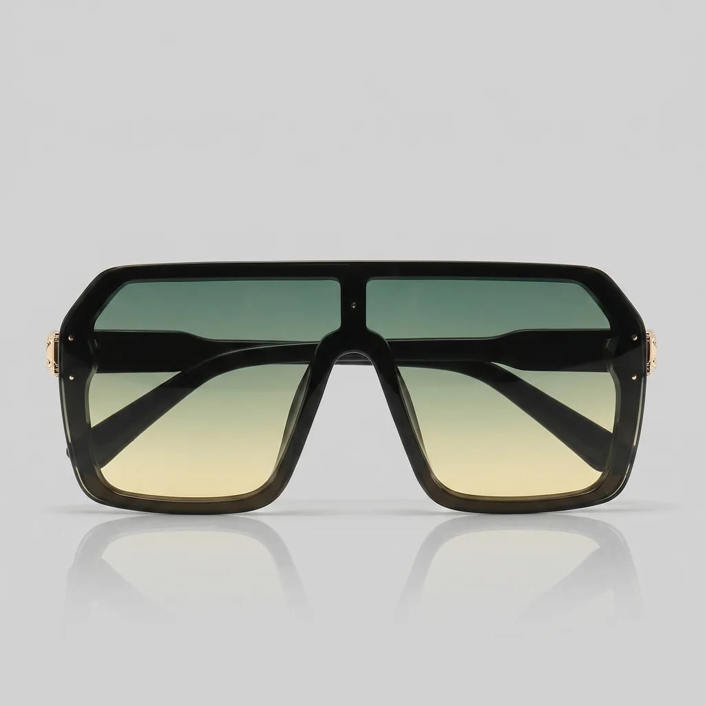 Men's C2 Black/Yellow-Green Gradient June 9 Sherman Flat-Top Shades